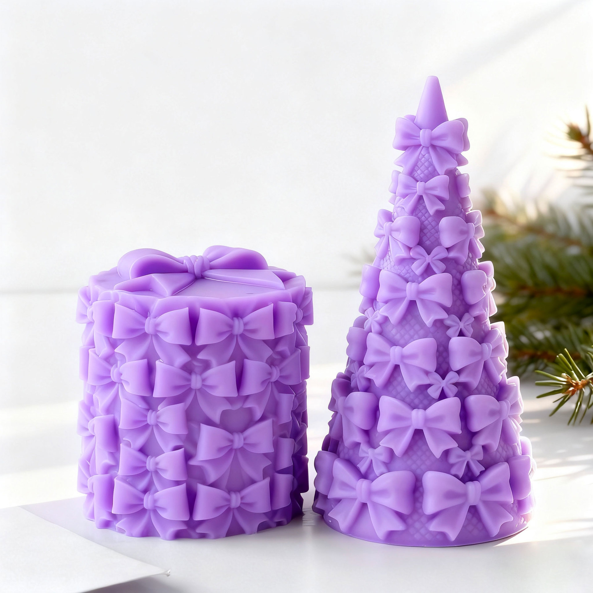 Candle Supplies Storage - 3D 蝶ネクタイ クリスマスツリー ギフトボックス シリコーン型 DIY