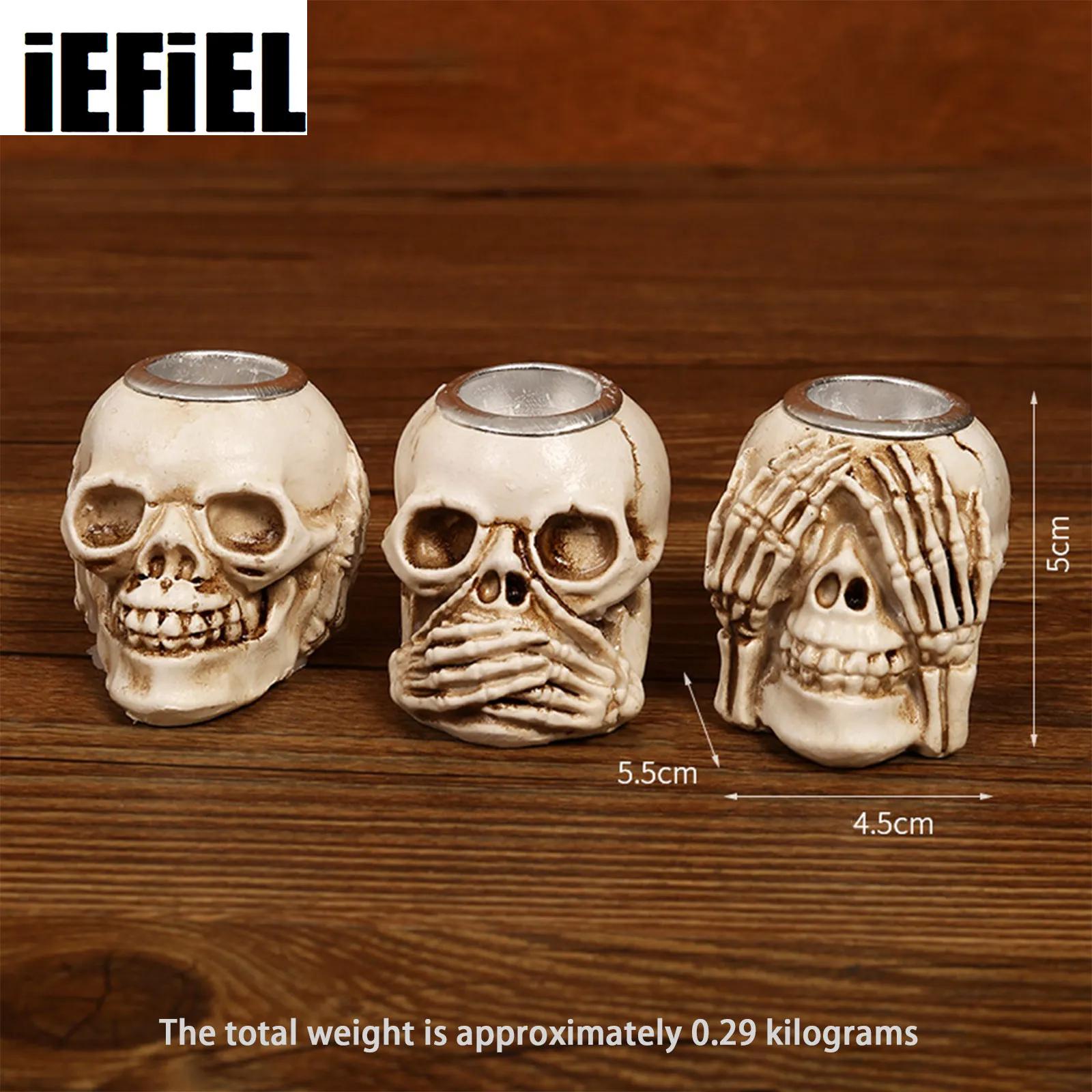 Candle Supplies Europe - ハロウィンスカルキャンドルホルダースカルハンドスカル Decorat 燭台飾り樹脂家庭用卓上不気味なテーマパーティー用品