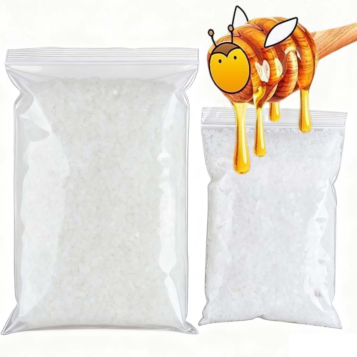 Candle Supplies Storage - 200g-1000g 白蜜蝋 純天然粒状 香り付きキャンドル材料 DIY 無煙芯材料