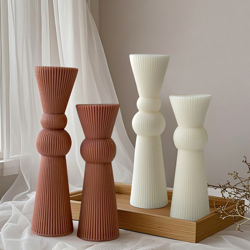 Candle Supplies Store - DIY ロングロッドストライプ柱キャンドルモールド手作りシリンダーアロマキャンドルシリコーン金型教会キャンドル作成用品