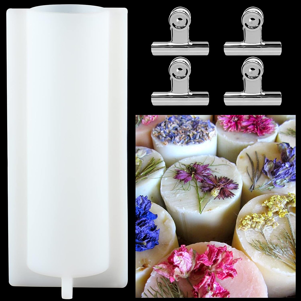 大きな円筒形石鹸型（クリップ付き）、1000mlシリコン製円 - Candle Supplies Storage のレビューと価格