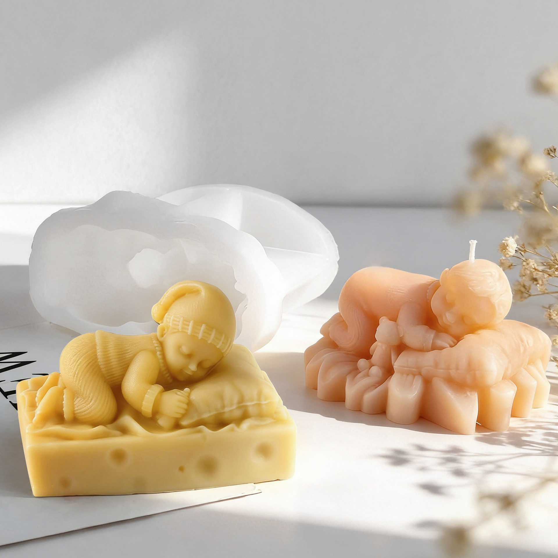 DIY 睡眠中の赤ちゃんシリコンキャンドル型 手作りアロマ石 - Candle Supplies Storage のレビューと価格