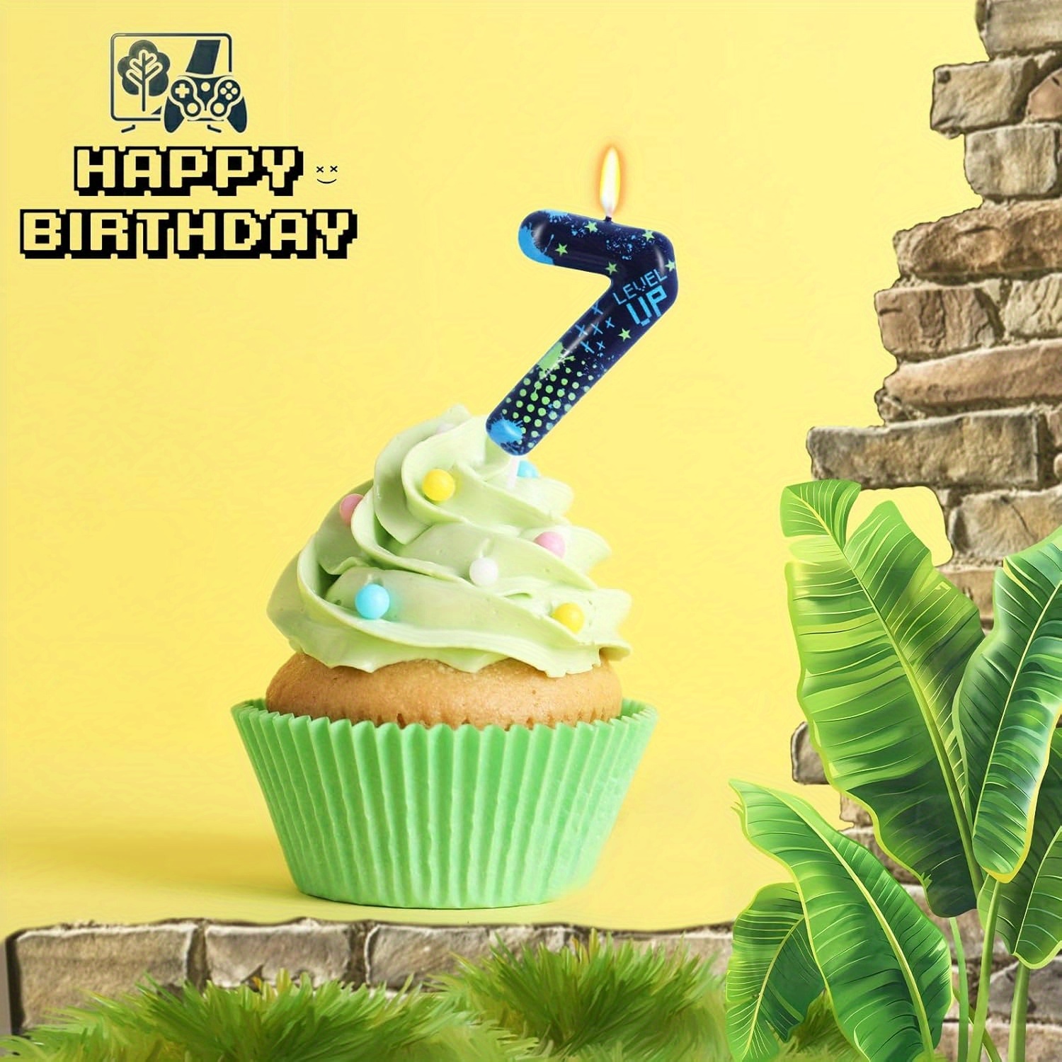 青いゲームボーイ 0-9 数字の誕生日キャンドル、ビデオゲー - Candle For Supplies のレビューと価格