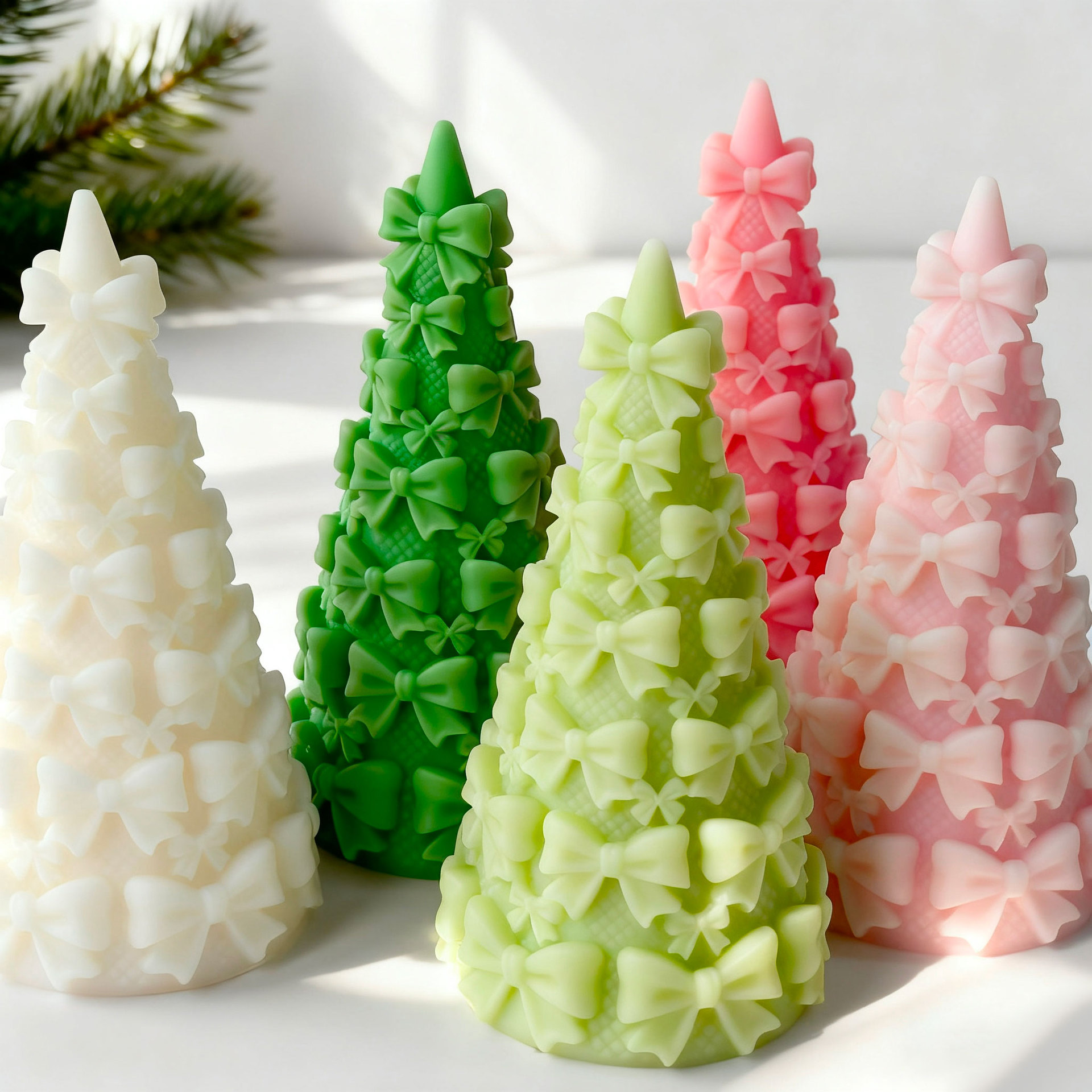 3D 蝶ネクタイ クリスマスツリー ギフトボックス シリコー - Candle Supplies Storage のレビューと価格