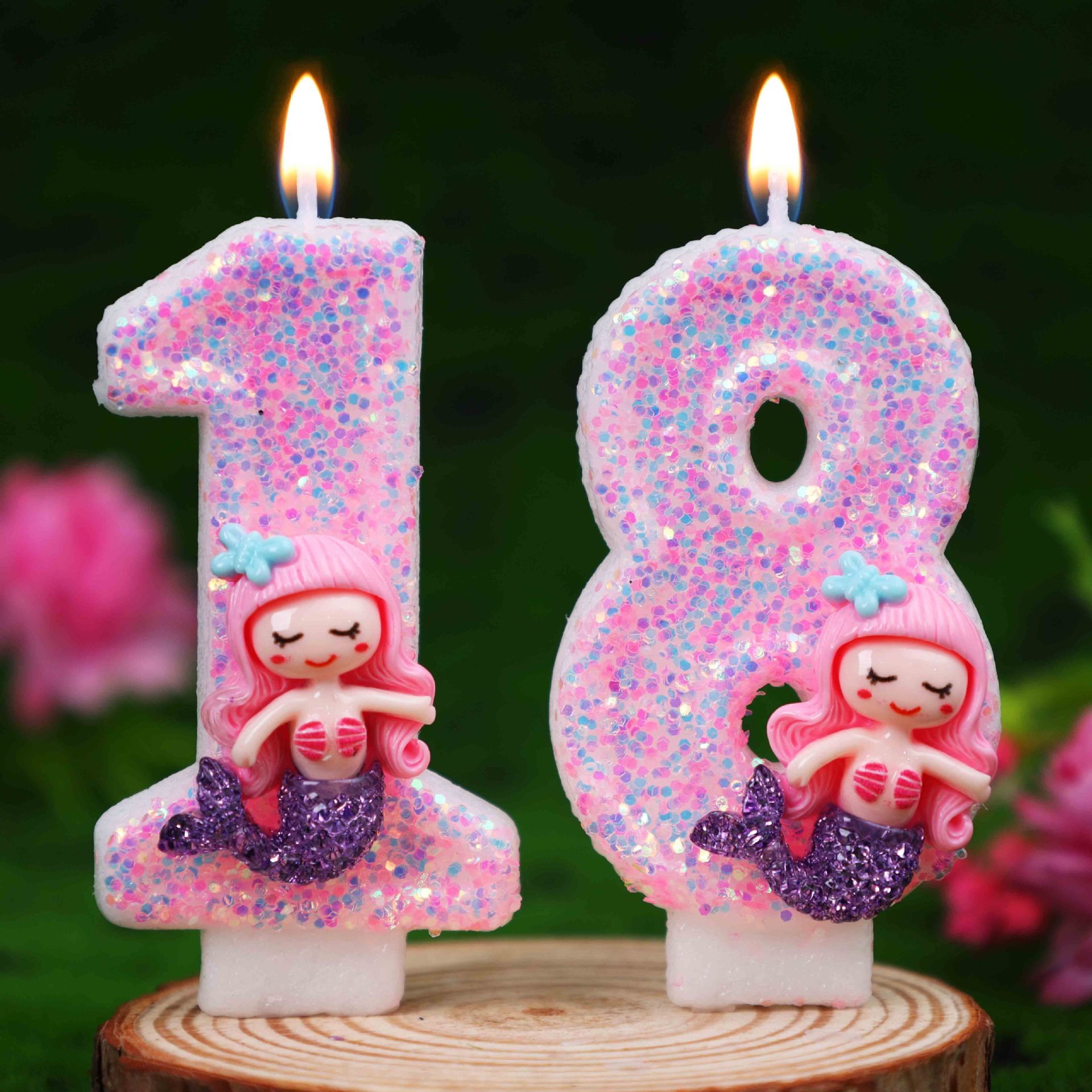 クリエイティブなピンクの人魚0-9数字バースデーキャンドル  - Candle For Supplies のレビューと価格