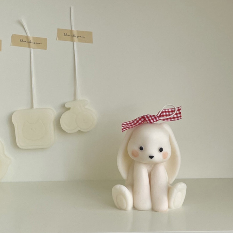 ウサギの形をしたシリコンキャンドル型,かわいい3Dウサギ,動 - Candle Supplies Storage のレビューと価格