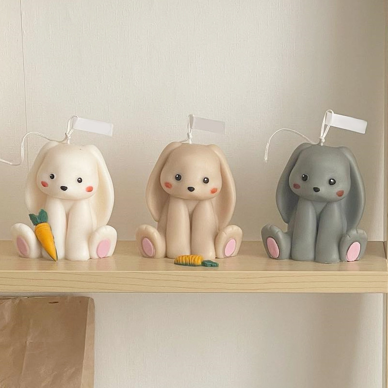 ウサギの形をしたシリコンキャンドル型,かわいい3Dウサギ,動 - Candle Supplies Storage のレビューと価格
