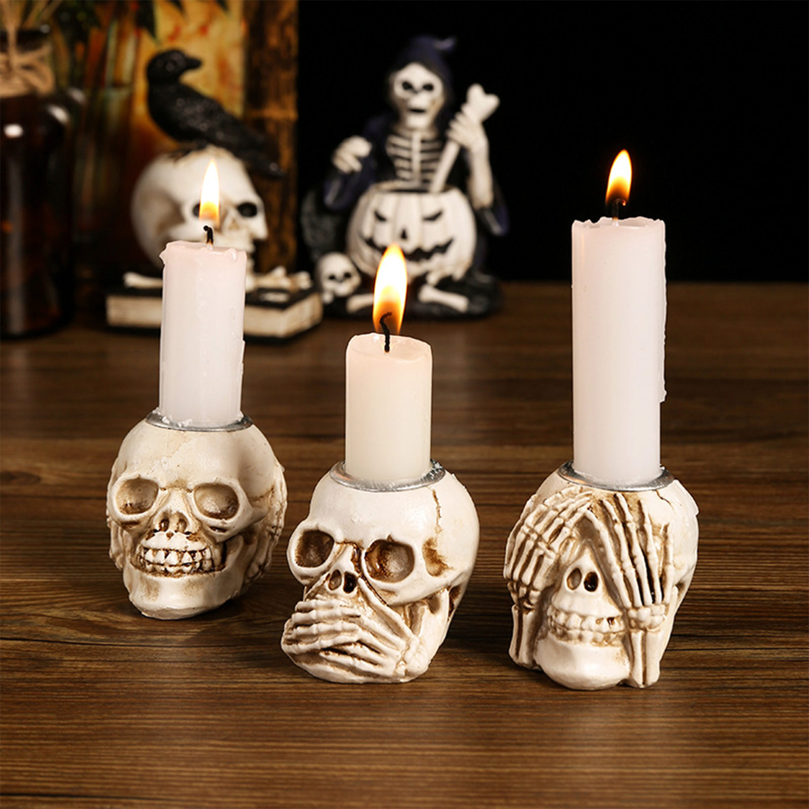 ハロウィンスカルキャンドルホルダースカルハンドスカル Dec - Candle Supplies Europe のレビューと価格