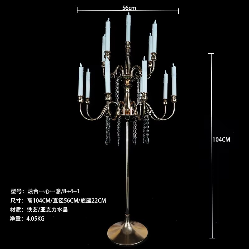 新しい小道具のウェディング用品、13灯のメタルゴールドキャン - Candle Supplies Europe のレビューと価格