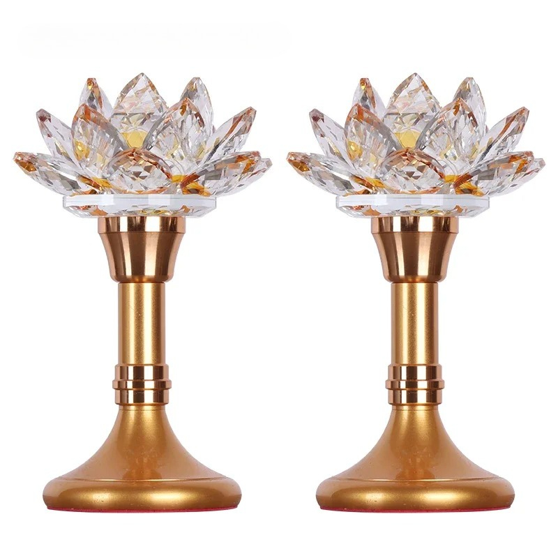 カラフルなガラス製蓮の花模様のキャンドルスタンド、菩薩様式の - Candle Supplies Europe のレビューと価格