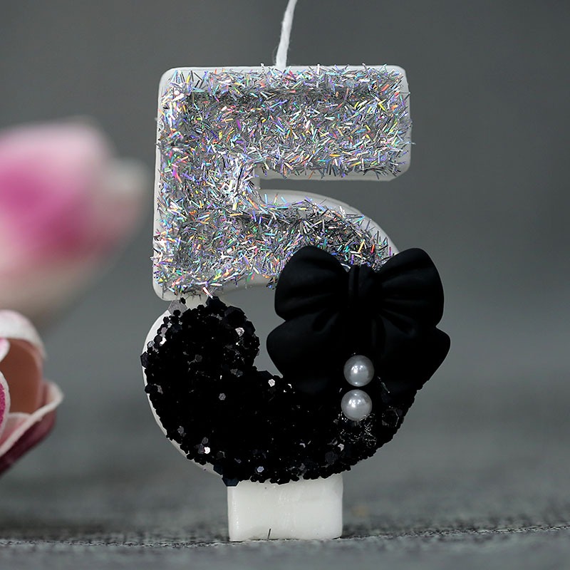 ミッドナイトボウ＆パール 0-9 数字の誕生日キャンドル ケ - Candle For Supplies のレビューと価格