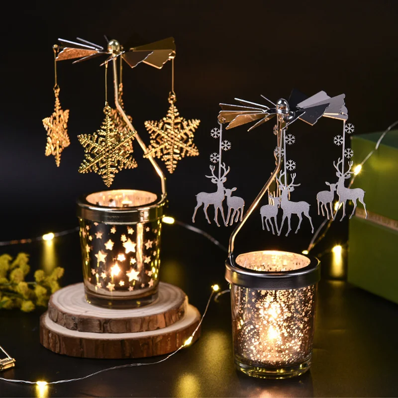 ホット回転キャンドルスティックホルダー燭台家の装飾ハロウィン - Candle Zero のレビューと価格