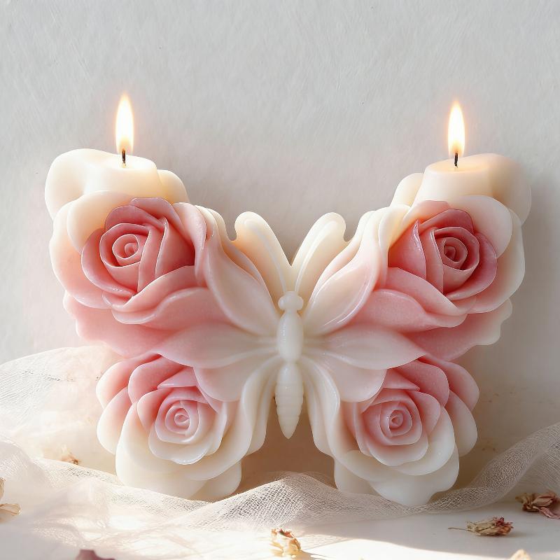 DIY ローズバタフライフォームシリコーン型手作りアロマキャ - Candle Supplies Storage のレビューと価格