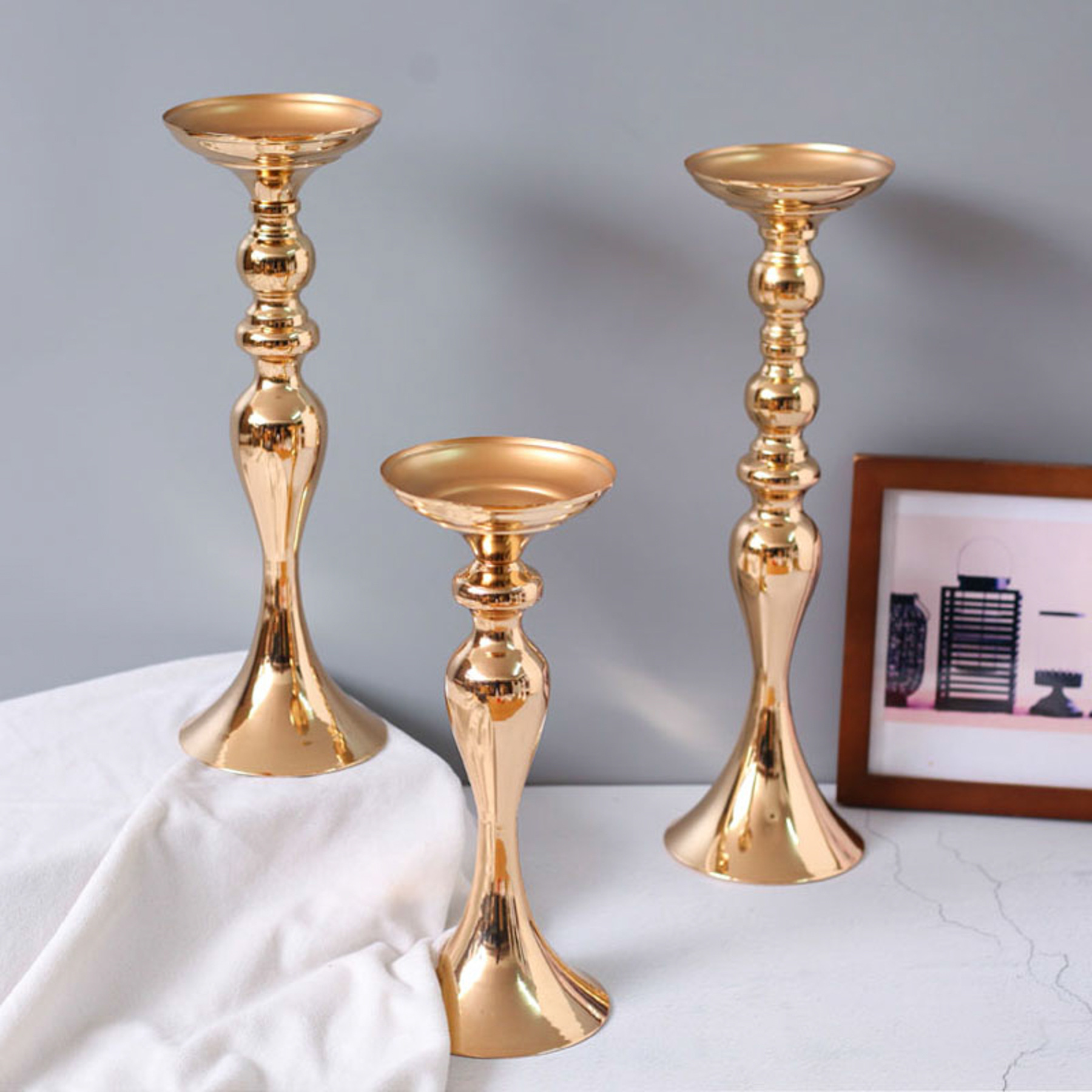 3 色メタルマーメイド燭台キャンドルホルダー道路リード花瓶結 - Candle Supplies Europe のレビューと価格